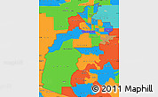 Political Simple Map of ZIP codes starting with 857