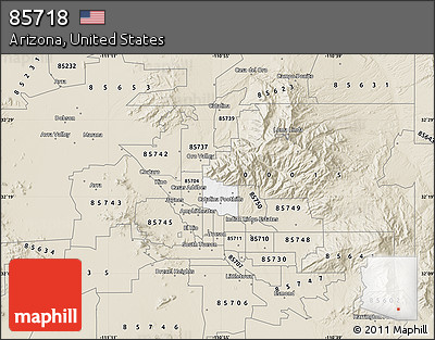 Classic Style Map of ZIP Code 85718