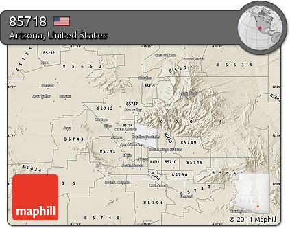 Classic Style Map of ZIP Code 85718