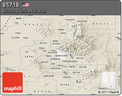 Classic Style Map of ZIP Code 85718
