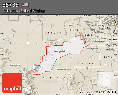 Classic Style Map of ZIP Code 85735