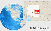 Shaded Relief Location Map of ZIP codes starting with 859, highlighted state