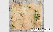 Satellite Map of Cochise County, semi-desaturated