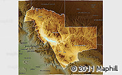 Physical 3D Map of Gila County, darken