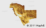 Physical 3D Map of Gila County, single color outside