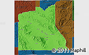 Political 3D Map of Graham County, darken
