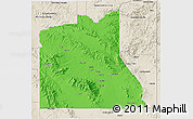 Political 3D Map of Graham County, shaded relief outside