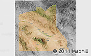 Satellite 3D Map of Graham County, desaturated