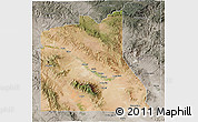 Satellite 3D Map of Graham County, semi-desaturated