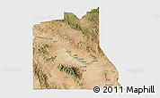 Satellite 3D Map of Graham County, single color outside