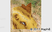 Physical Map of Graham County, satellite outside