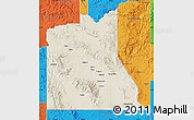 Shaded Relief Map of Graham County, political outside