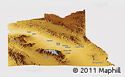 Physical Panoramic Map of Graham County, cropped outside