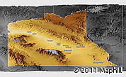Physical Panoramic Map of Graham County, darken, desaturated