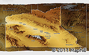 Physical Panoramic Map of Graham County, darken