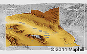 Physical Panoramic Map of Graham County, lighten, desaturated