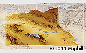 Physical Panoramic Map of Graham County, lighten