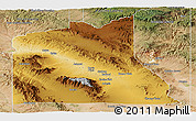 Physical Panoramic Map of Graham County, satellite outside