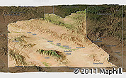 Satellite Panoramic Map of Graham County, darken