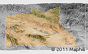 Satellite Panoramic Map of Graham County, desaturated