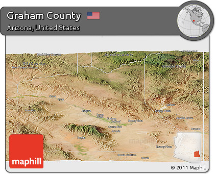 Satellite Panoramic Map of Graham County