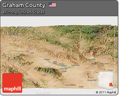 Satellite Panoramic Map of Graham County