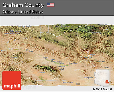 Satellite Panoramic Map of Graham County