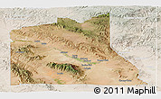 Satellite Panoramic Map of Graham County, lighten