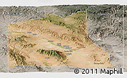 Satellite Panoramic Map of Graham County, semi-desaturated