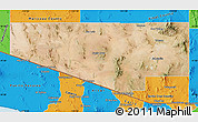 Satellite Map of Pima County, political outside