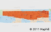 Political Panoramic Map of Pima County, lighten