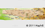 Satellite Panoramic Map of Pima County, physical outside