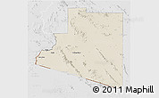 Shaded Relief 3D Map of Yuma County, lighten, desaturated
