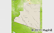 Shaded Relief Map of Yuma County, physical outside