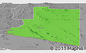 Political Panoramic Map of Yuma County, desaturated