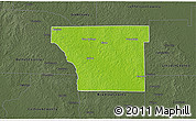Physical 3D Map of Cleveland County, darken, semi-desaturated