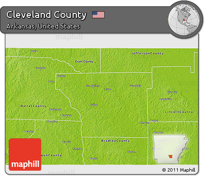 Physical 3D Map of Cleveland County