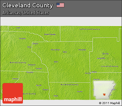 Physical 3D Map of Cleveland County