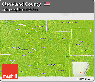 Physical 3D Map of Cleveland County