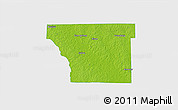 Physical 3D Map of Cleveland County, single color outside