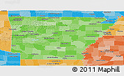 Political Shades Panoramic Map of Arkansas