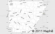 Silver Style Simple Map of Arkansas