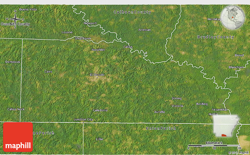 Satellite 3D Map of Union County
