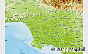 Physical Map of ZIP code 90001