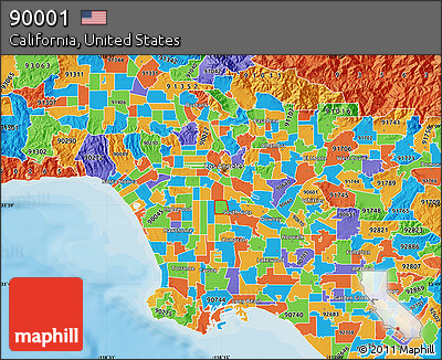 Political Map of ZIP Code 90001