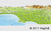 Physical Panoramic Map of ZIP code 90003