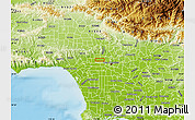 Physical Map of ZIP code 90004