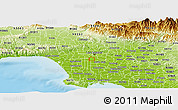 Physical Panoramic Map of ZIP code 90011