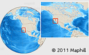 Shaded Relief Location Map of ZIP code 90023, within the entire country
