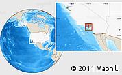 Shaded Relief Location Map of ZIP code 90023, highlighted country, highlighted county